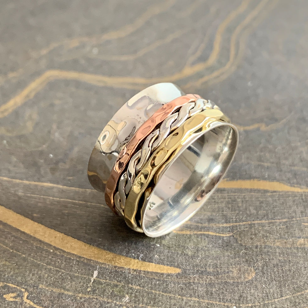 Three Tone Spinner Ring (9.4 Grams)