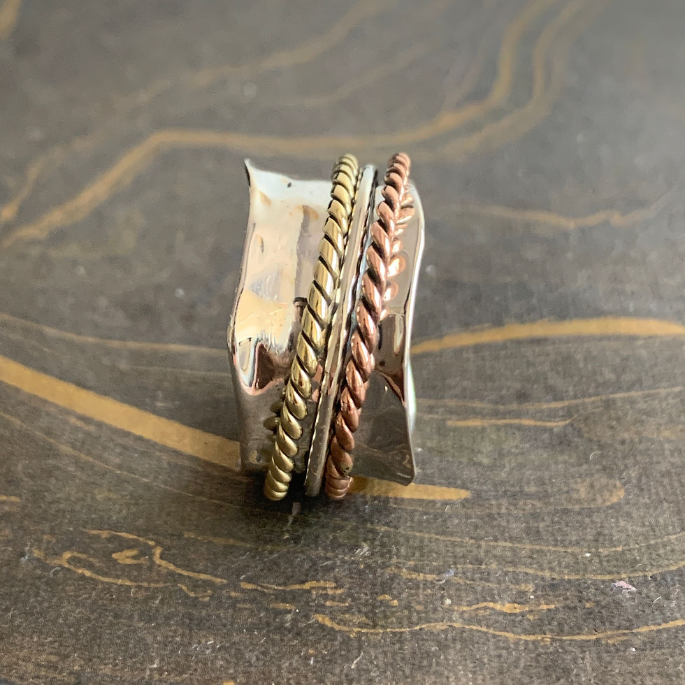 Miniatura: Three Tone Spinner Ring (11.5 Grams)