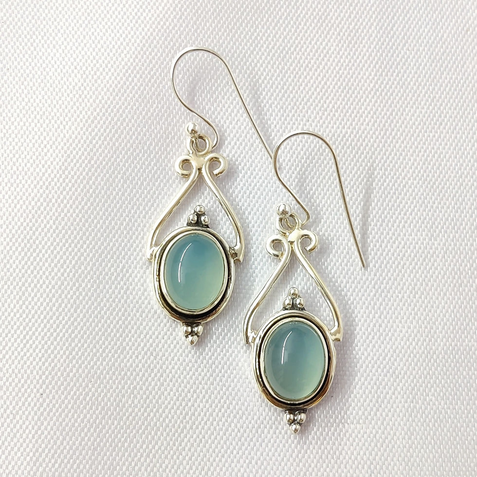 Aqua Chalcedony Earring (5.5 Grams)
