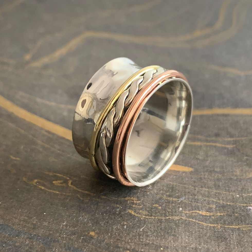 Three Tone Spinner Ring (8.2 Grams)