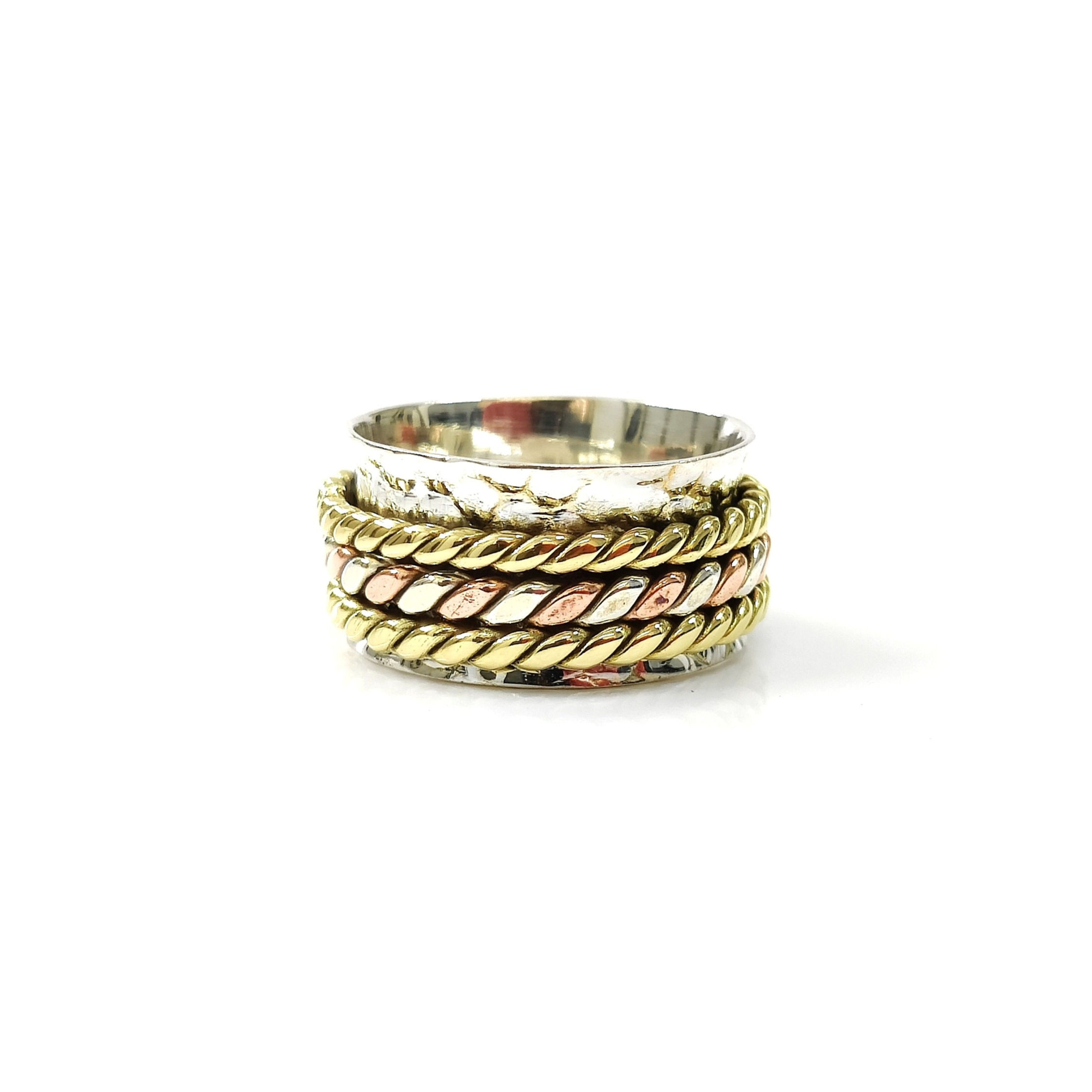 Three Tone Spinner Ring (9.1 Gram)