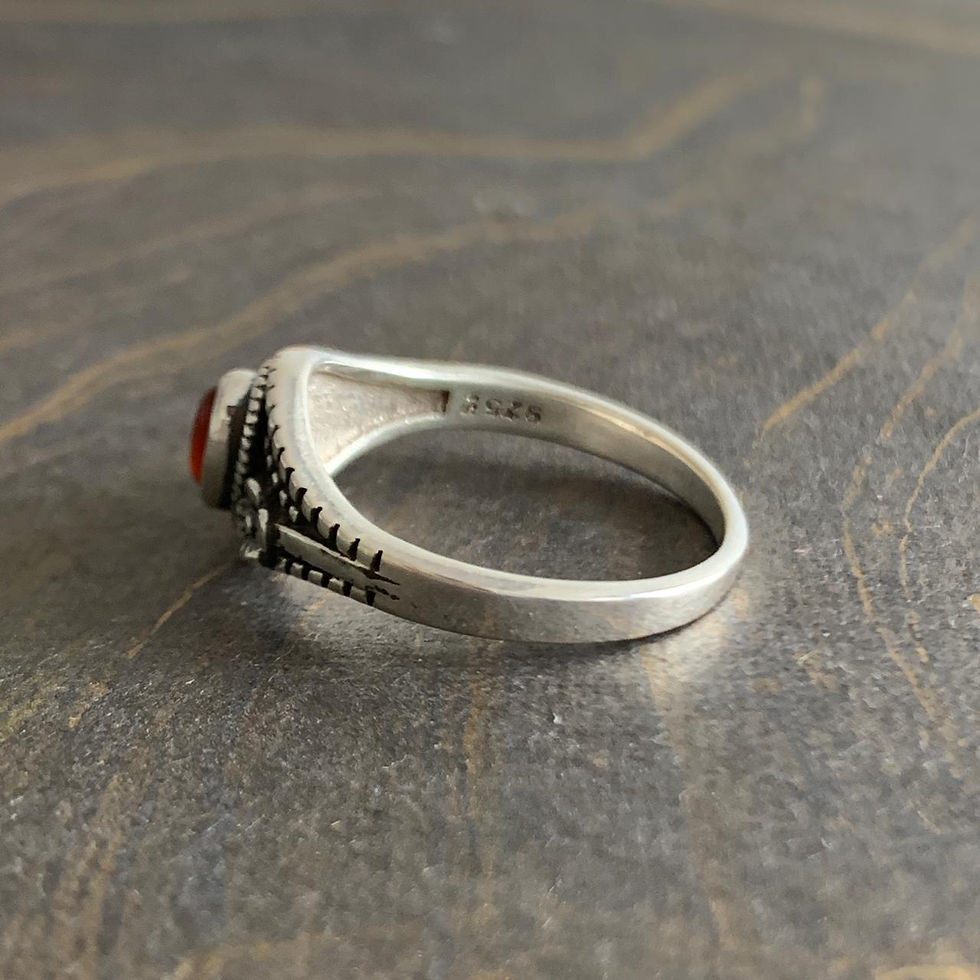 Thumbnail: Dainty Carnelian Ring (2.8 Grams)