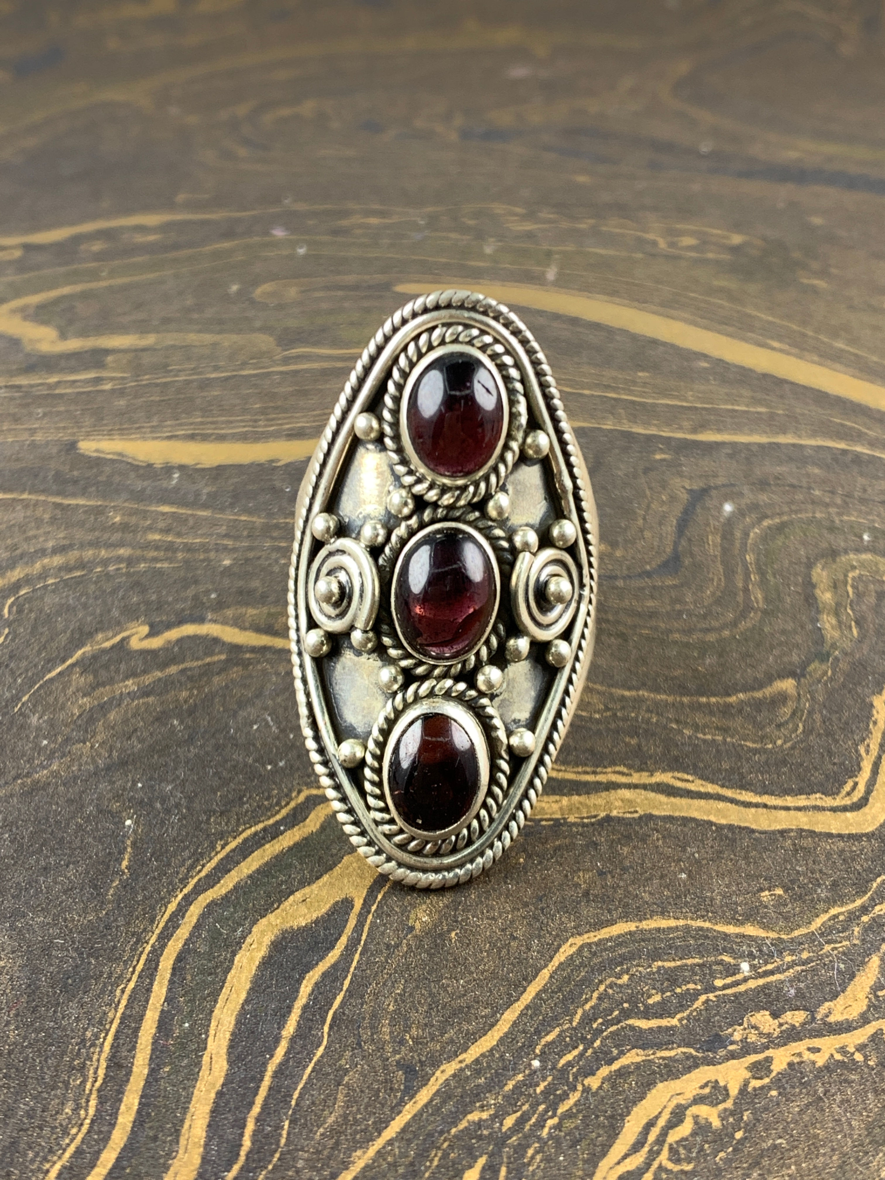 Chunky Garnet Ring (10.9 Grams)