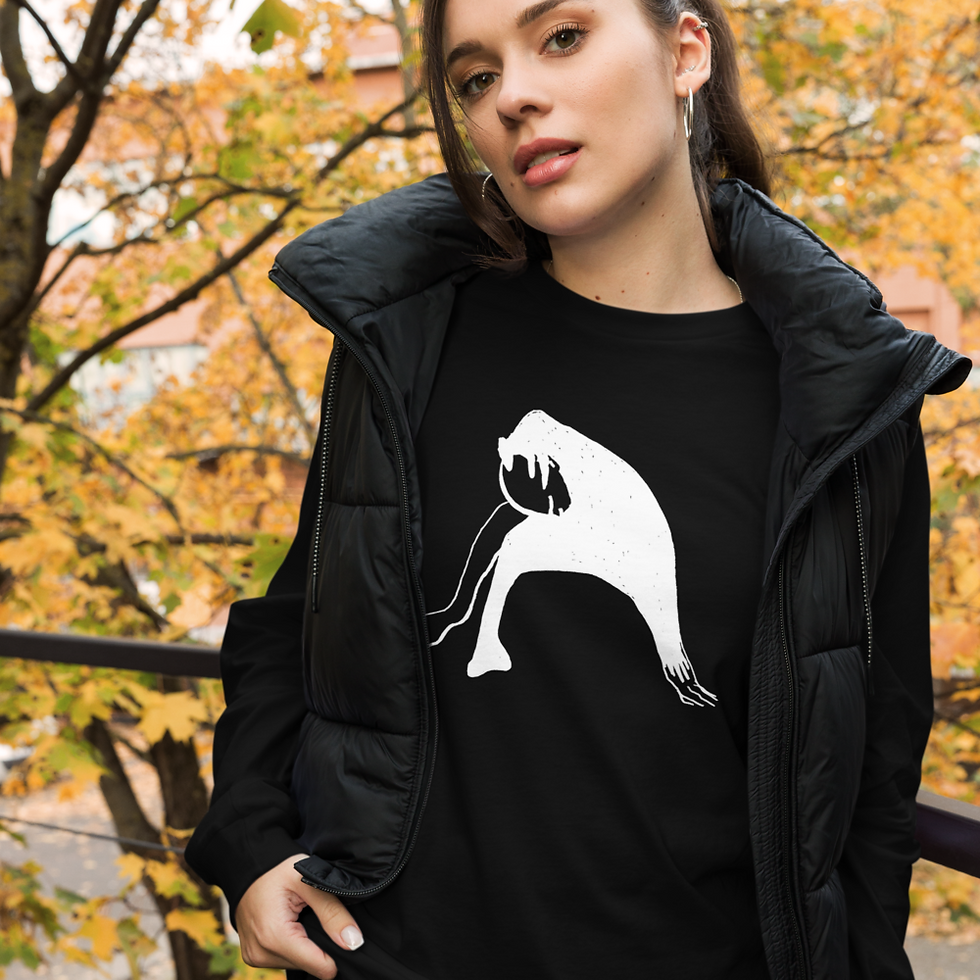 Unisex Long Sleeve Tee "Recoil" on a walk