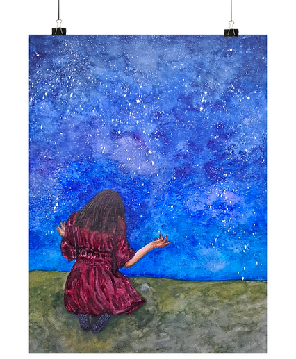 Praying on a starry night