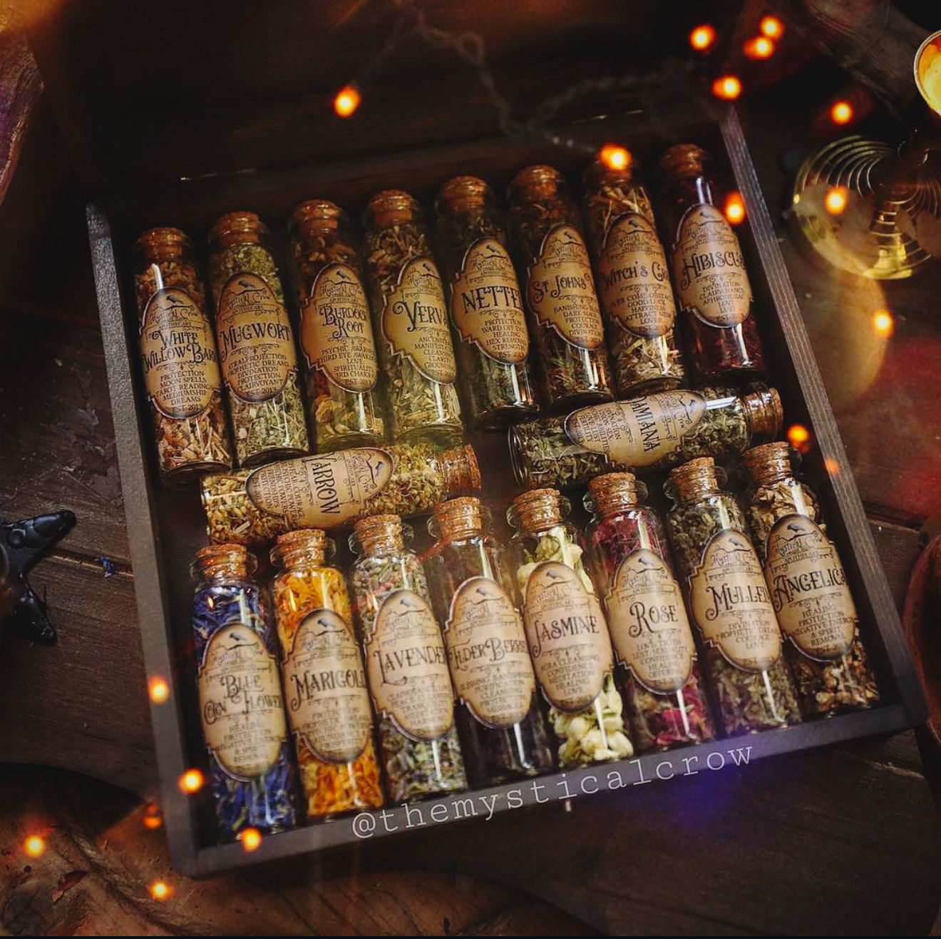 Vintage Magical Herbs Apothecary Wooden Box