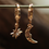 Thumbnail: Crescent Moon and Star Earrings GOLD plated Sterling Silver