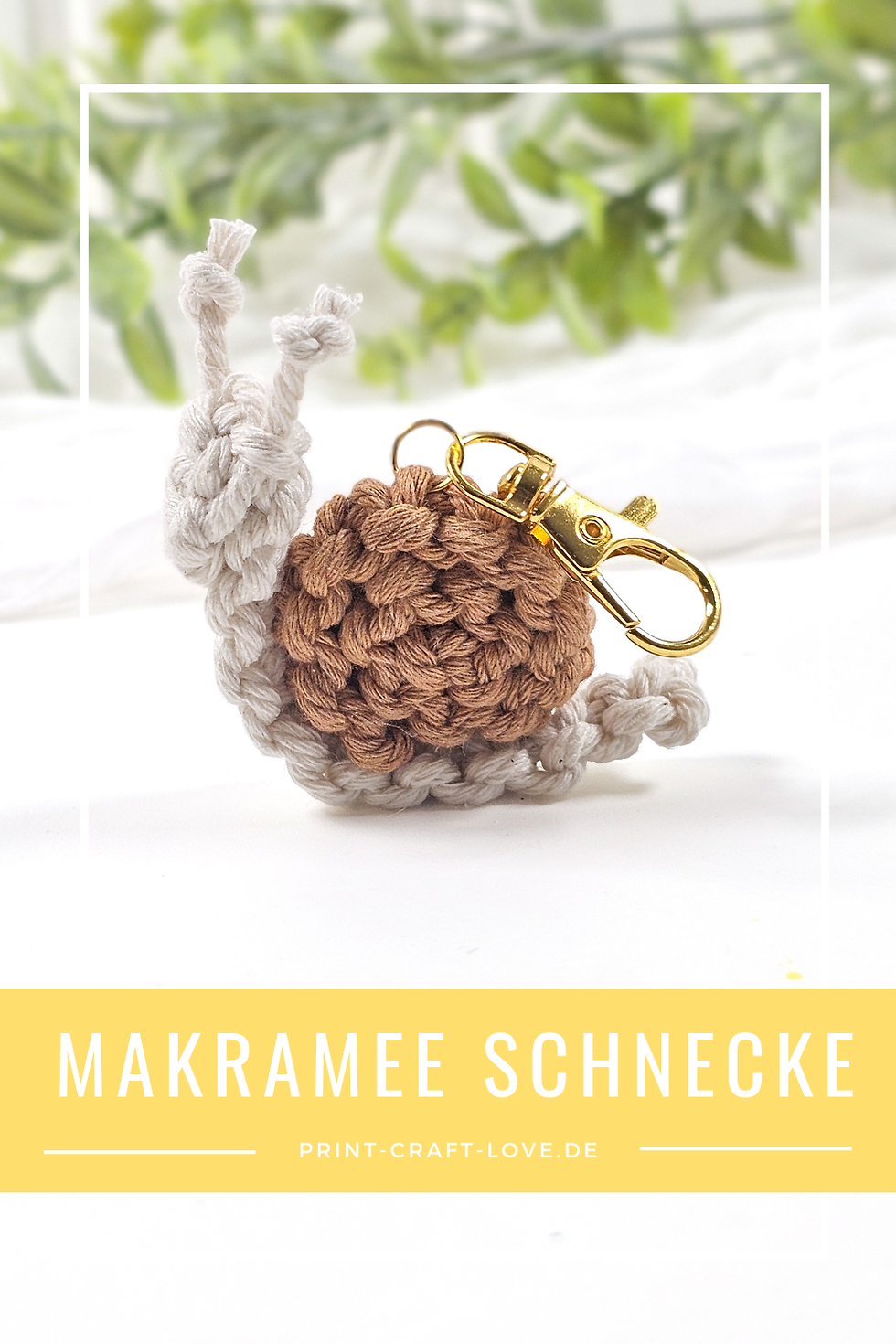DIY Makramee schlüsselanhänger knüpfen anleitung anfänger schnecke