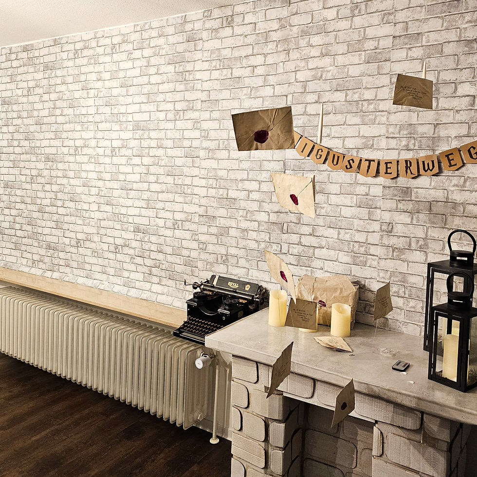 DIY Harry Potter Party Deko Kamin fliegende Briefe