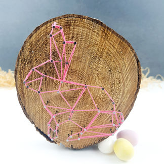 diy stringart fadenbild hase astscheibe deko ostern