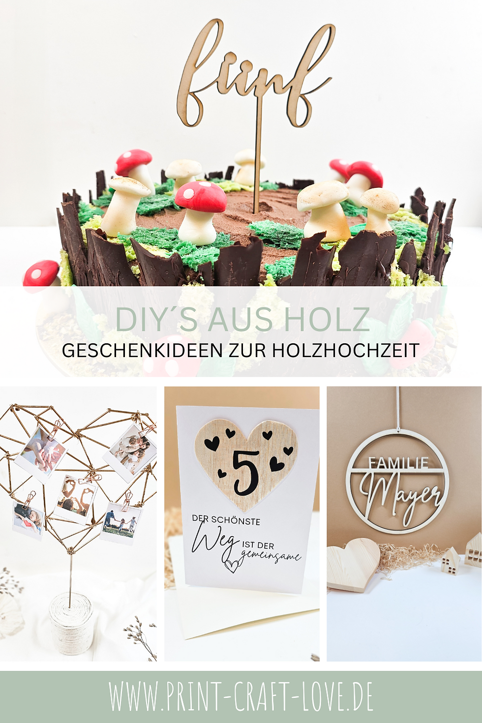 DIY Geschenkideen Holzhochzeit Holz Basteln idee