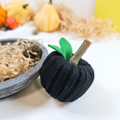 DIY Apfel Herbstdeko Textilgarn Tischdeko Upcycling Klopapierrolle