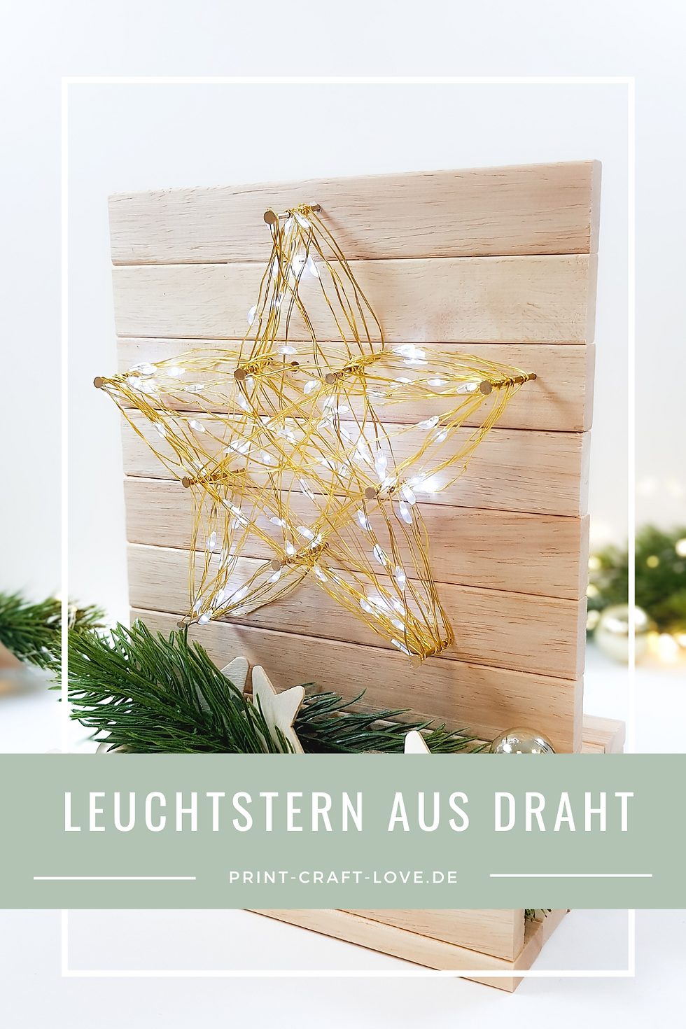 DIY Weihnachtsdeko Tischdeko Leuchtstern Draht Lichterkette