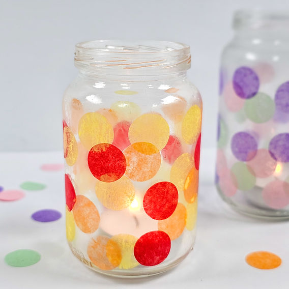 DIY Windlichter mit Seidenpapier-Konfetti – kreative Motive für jede Jahreszeit