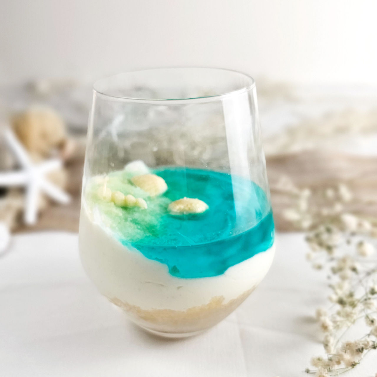 Dessert im Glas Meer strand maritim muscheln Götterspeise