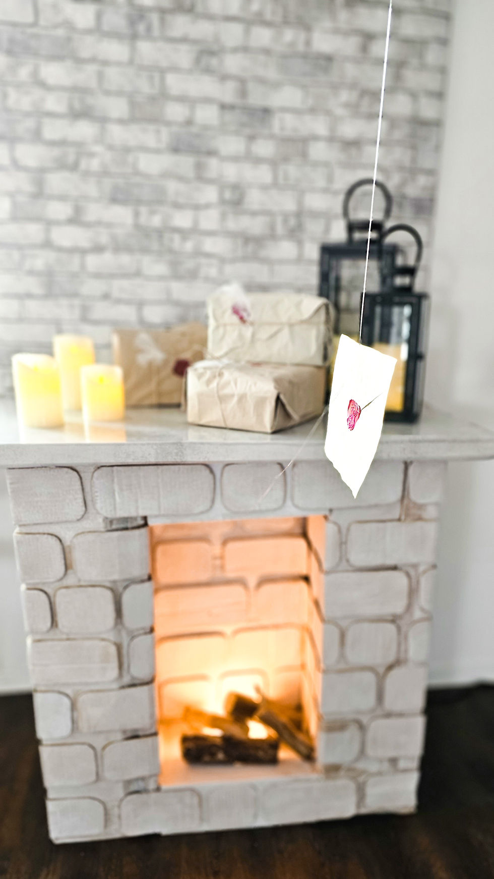 DIY Kamin Harry Potter Deko Party fliegende Briefe