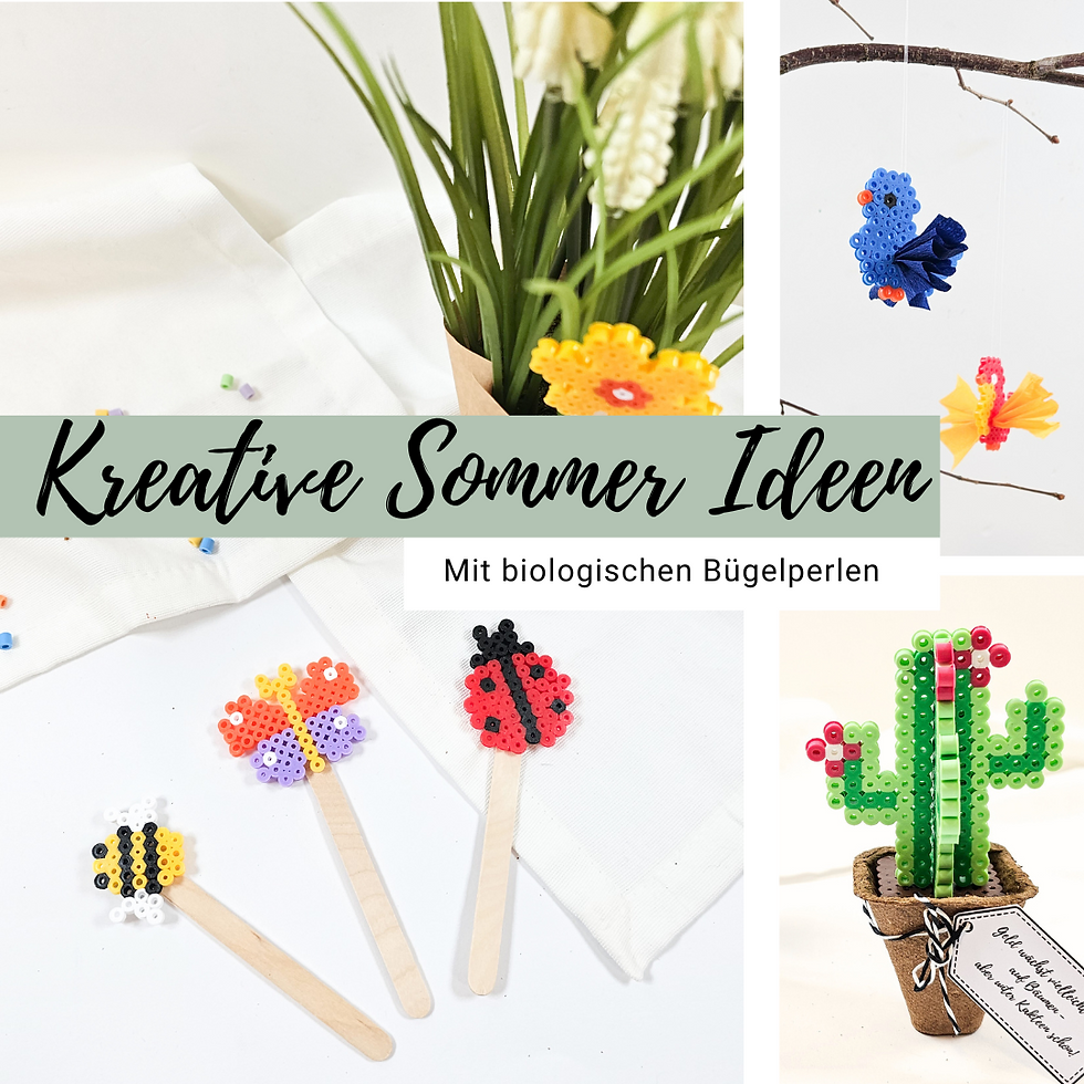 DIY Basteln Sommer Bügelperlen nachhaltig biologisch frühling kinder 
