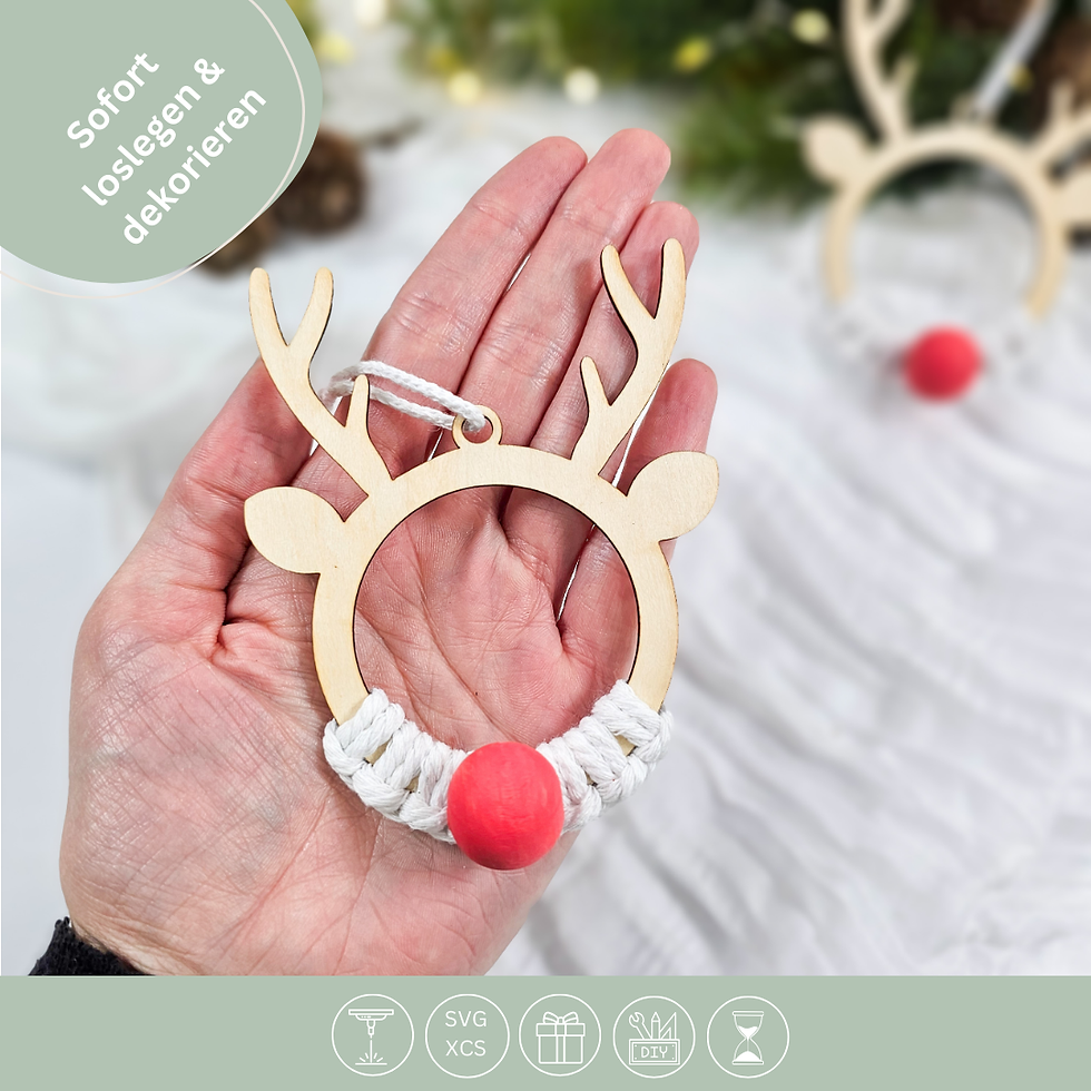 Makramee-Rohling Rentier für Laser als SVG & XCS