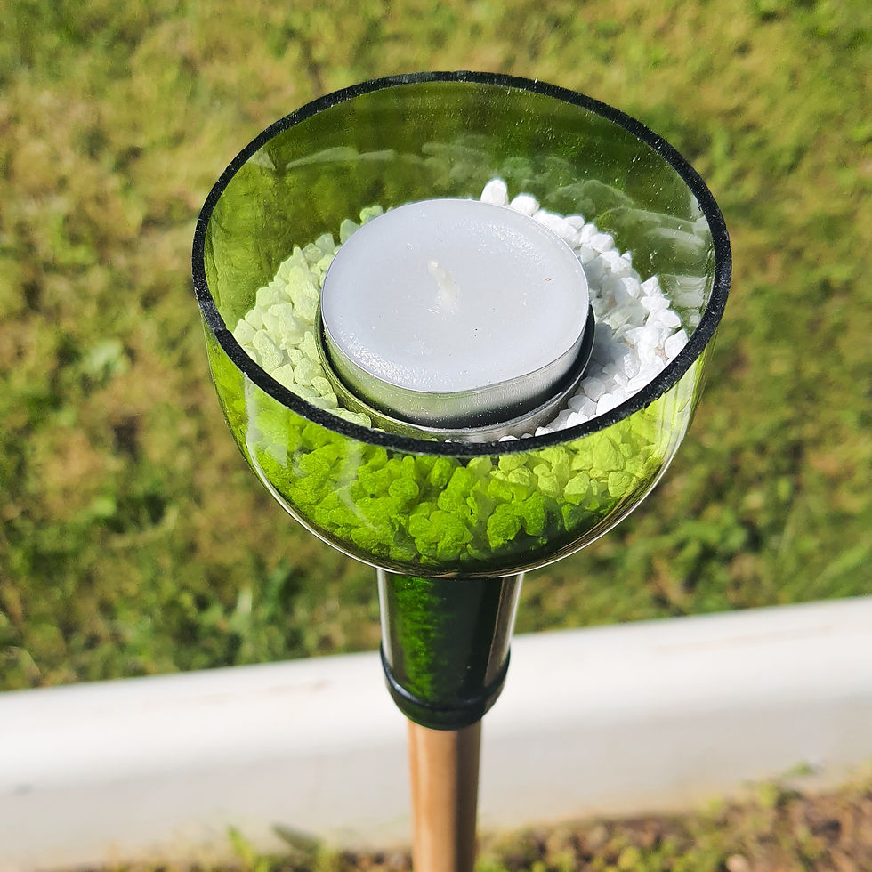 DIY Gartenfackel Windlicht Weinflasche kerze