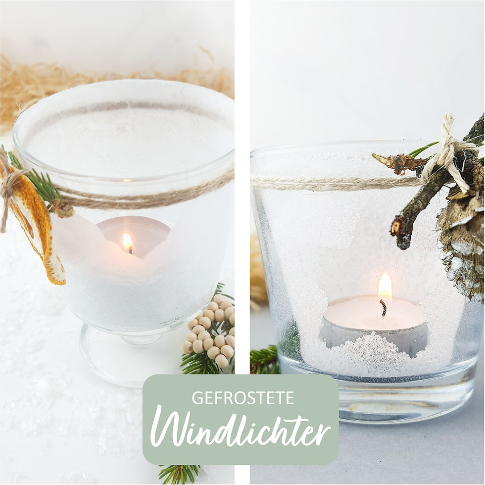 DIY gefrostete Windlichter Weihnachtsdeko Selbermachen