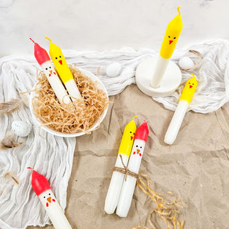 diy dip dye kerzen ostern deko geschenkidee hahn küken