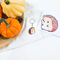 DIY Schlüsselanhänger Schrumpffolie herbst igel zeichnung geschenkidee