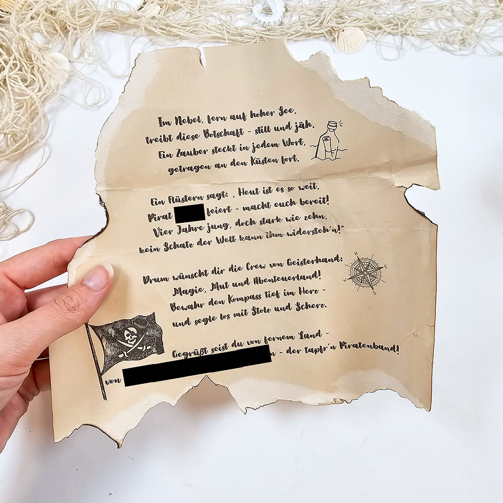 DIY Flaschenpost Pirat grußkarte idee selbermachen pergament
