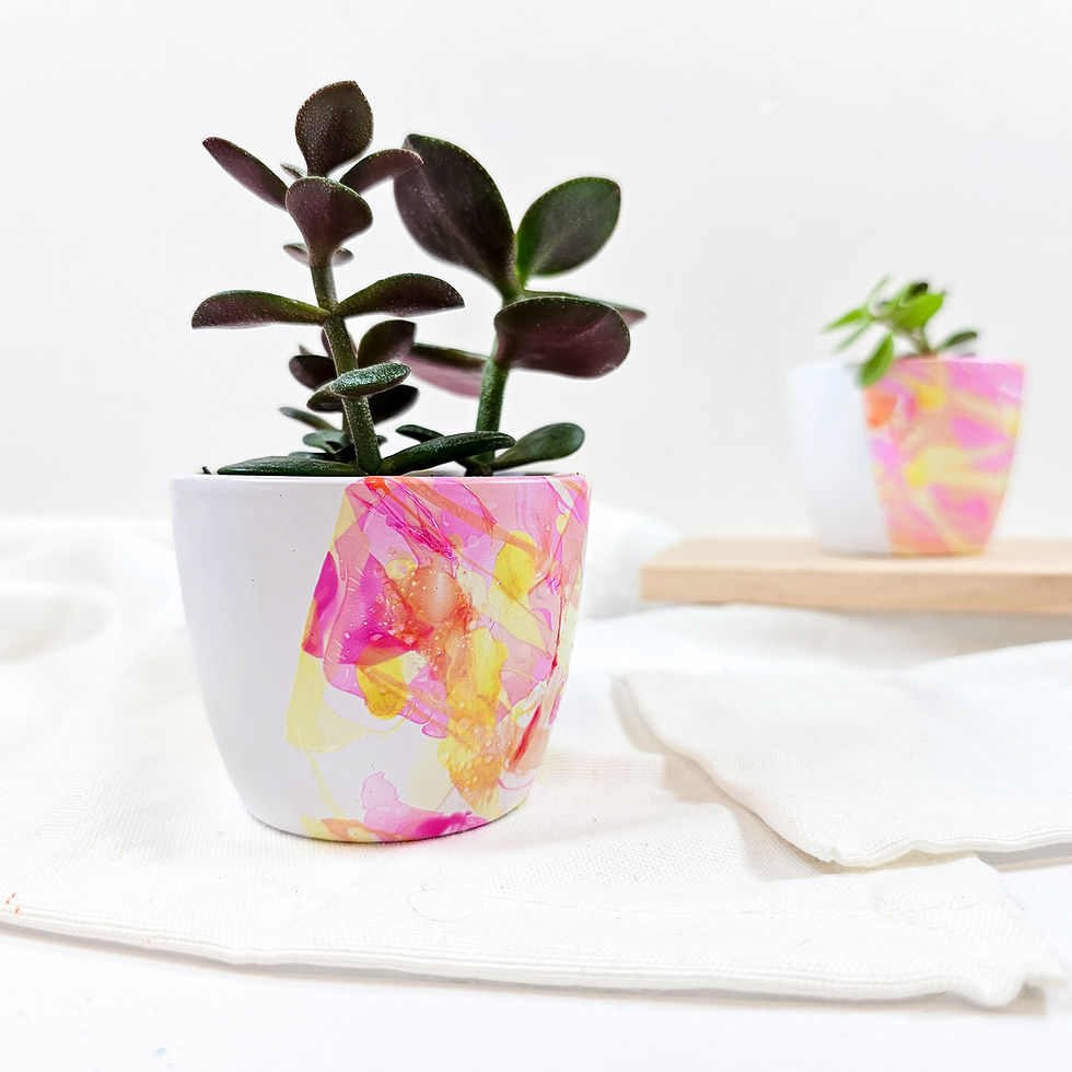 DIY Nagellack Blumentopf marmorieren dopamin color hack upcycling