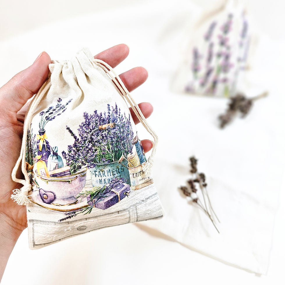 DIY Lavendelsäckchen Bügelbild Hack Frischhaltefolie
