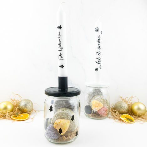 DIY Kerzenständer & Geschenkglas