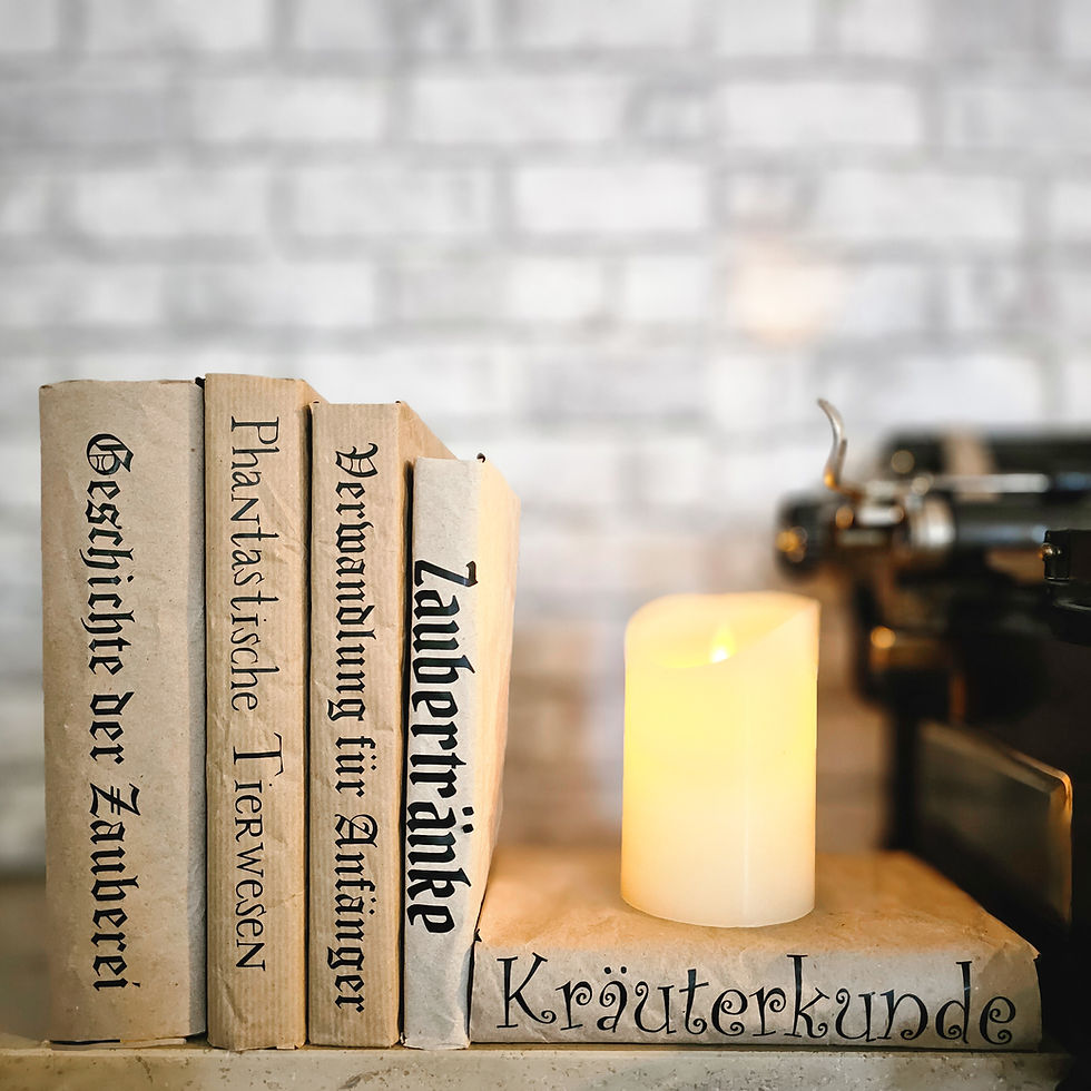 DIY Deko Harry Potter Party bücher Zauberbücher bastelidee selbermachen