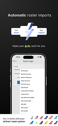 Roster Import - Wingman Pilot Logbook