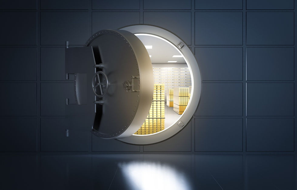 A vault with gold inside