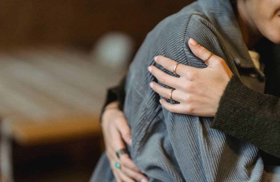 Two people hugging