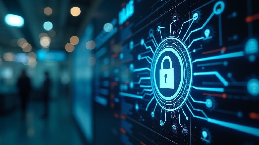 Eye-level view of a futuristic digital transaction interface