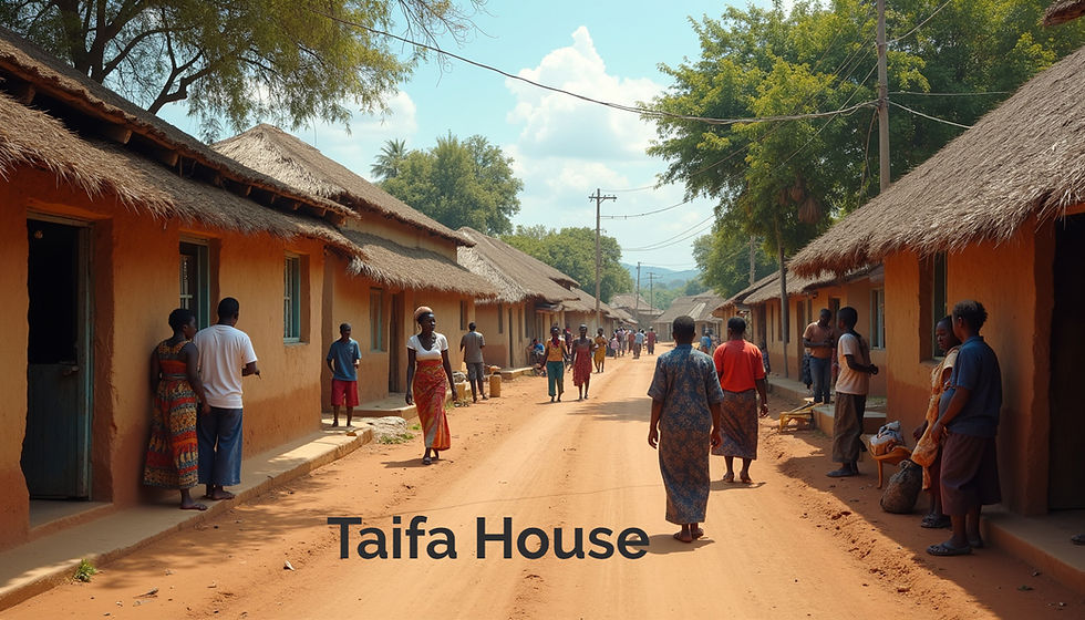 Picha ya mtaa wa Tanzania ukiwa na watu wakijumuika kwa amani