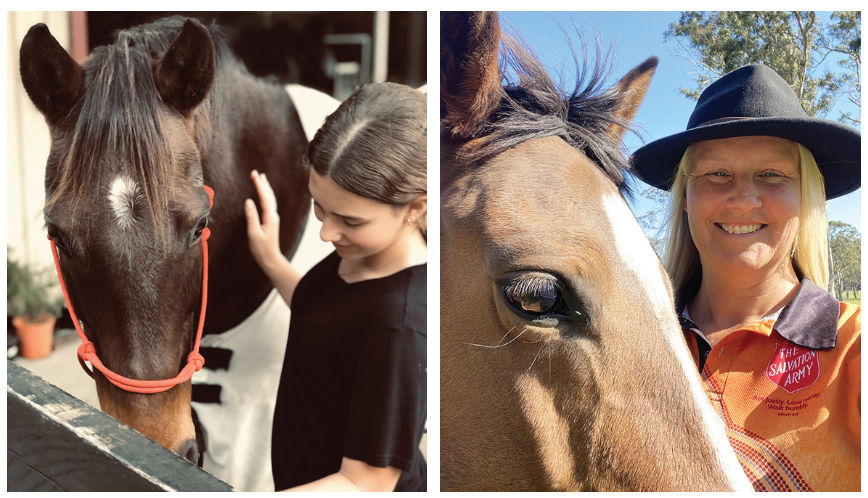 Territorial Envoy Danni Stephens (right) heads up a Salvation Army rehabilitation ministry using horses for young people who have emotional and behavioural challenges.