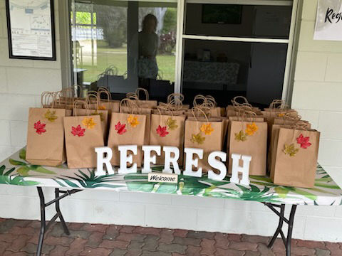 The women were given ‘Refresh’ welcome packs on arrival at the retreat.