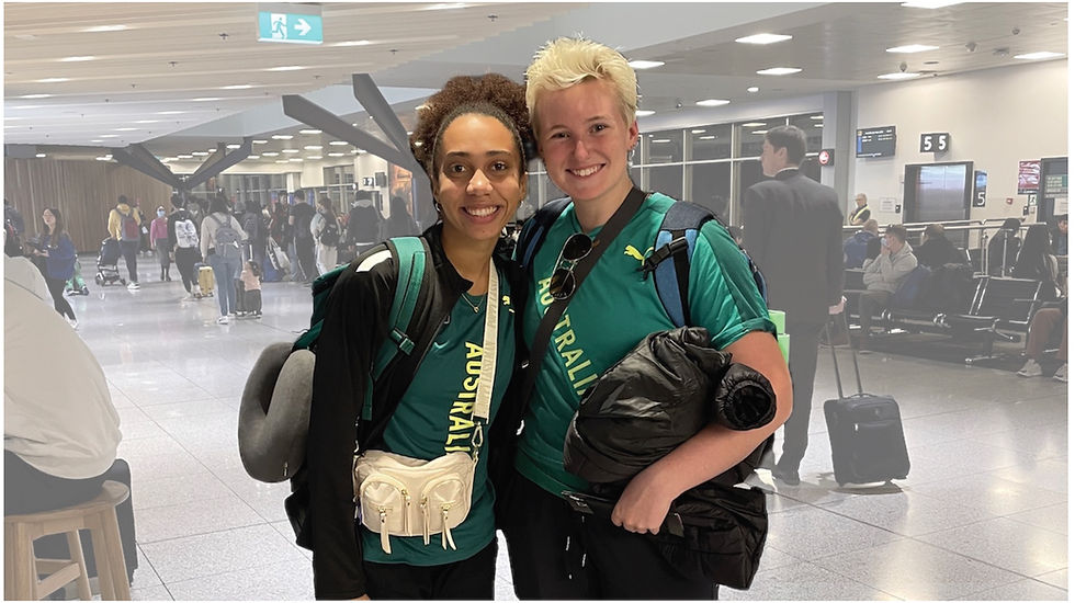 Young Salvos Txai and Ashlyn met each other for the first time at an airport on their way to an international athletics event, after their mums introduced them.