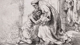 A loving father with arms open wide
