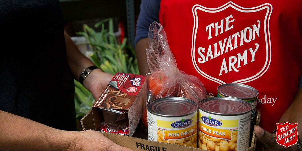 In a little community hall, Will's family were given a basket and told they could choose whatever food they wanted from the Salvos – much to their disbelief.