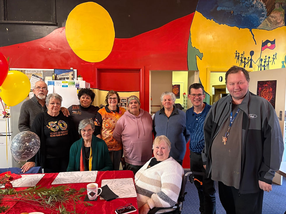 Kelly and Roderick Brown from Launceston Corps were invited to the city’s NAIDOC luncheon. Here they are, photographed with the city’s elders.