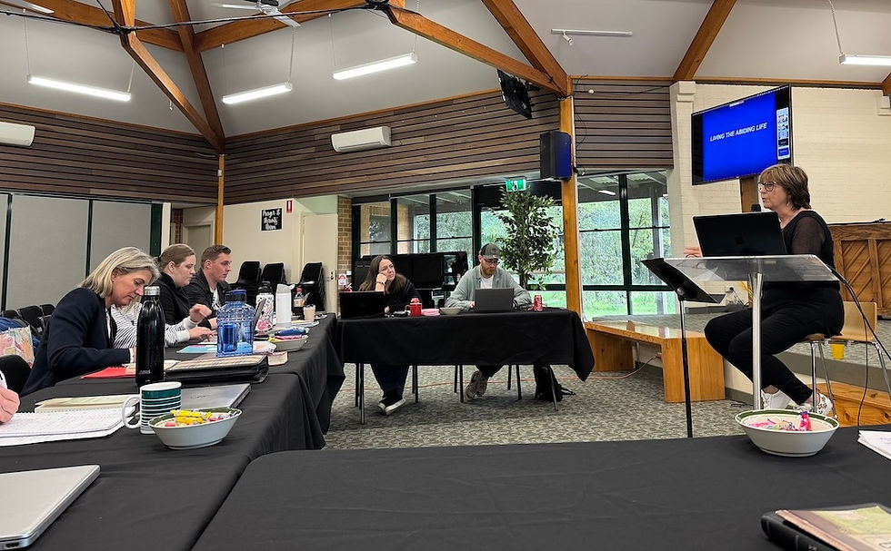 Pastor Marilyn Brett teaches during a three-day intensive on ‘Spiritual Formation’ for the Diploma of Ministry at the Great Commission Institute.