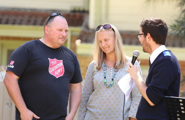 Envoys Craig and Danni Stephens being interviewed by Nathan Moulds about their time ministering in Ivanhoe Estate in Sydney.