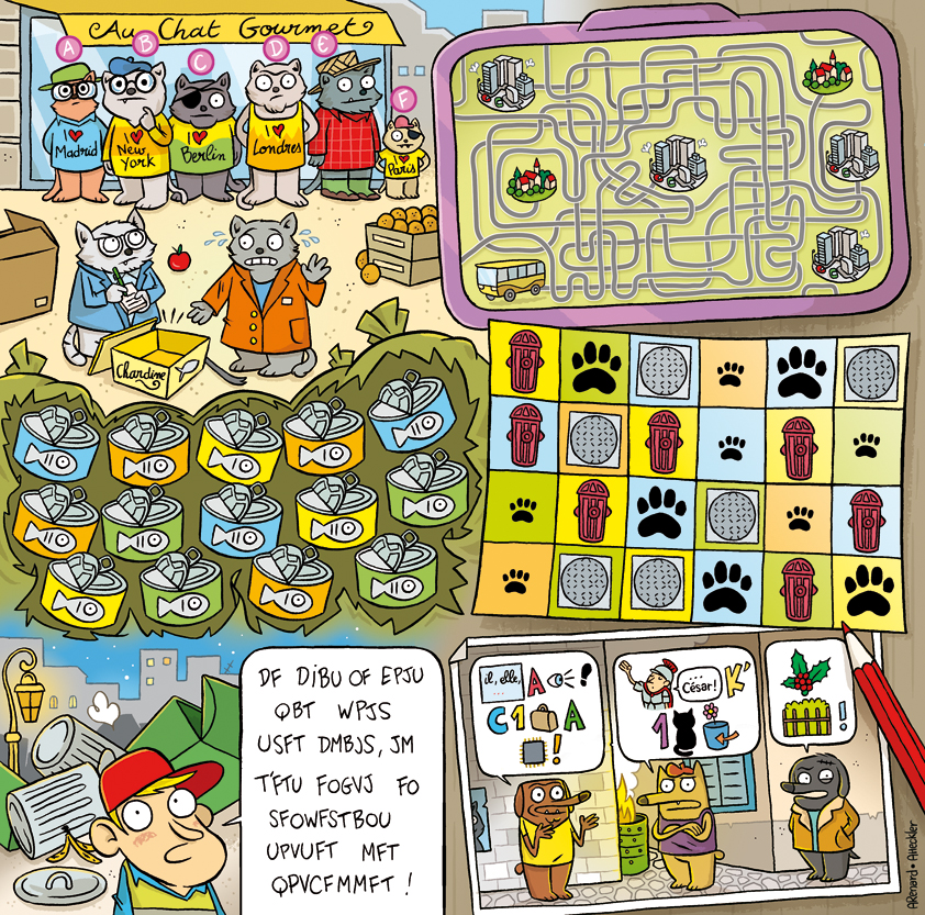 Jeu illustré pour enfants avec des chats qui mènent une enquête