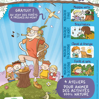Affiche illustrée sur des formations sur la nature