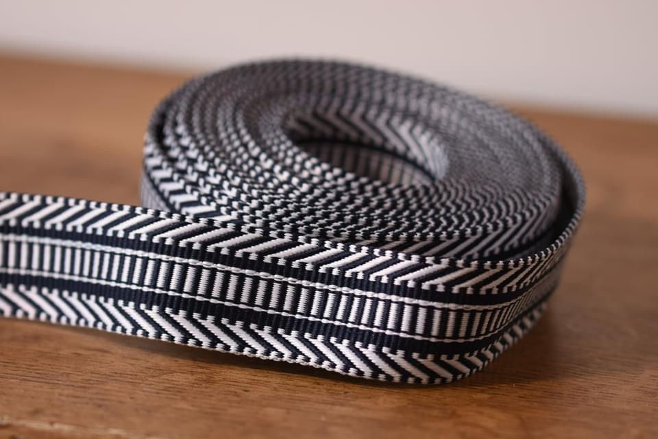 Sangle tissé multicolore 38mm - noir