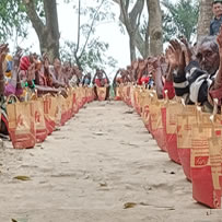 Rice Aid Recipients In Rural Bangladesh