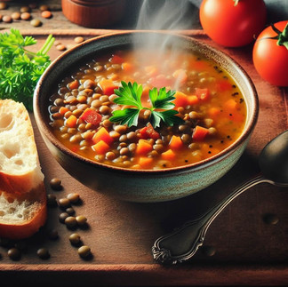 a bowl of lentil soup