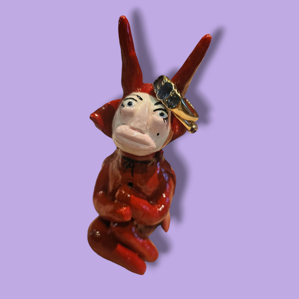 Thumbnail: Hand-made clay Devil Lass | Incense Burner | Ring Holder 